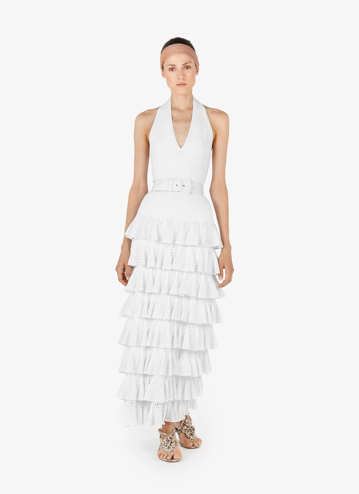Halter-Neck Bodysuit ALAÏA WHITE HALTER-NECK BODYSUIT